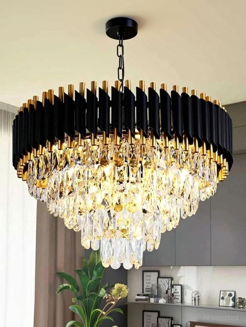 Nozz 500m Black Gold Chandelier - Image 4