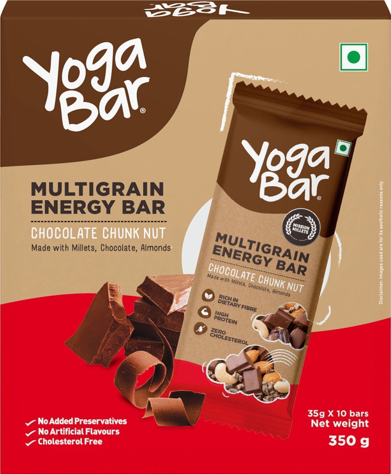 Yogabar Multigrain energy bar choco chunk nut Box (350 g)