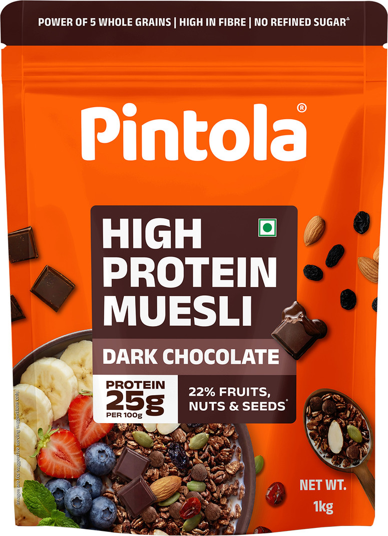 Pintola High Protein Muesli Dark Chocolate & Cranberry , 25g Protein Pouch 1 kg