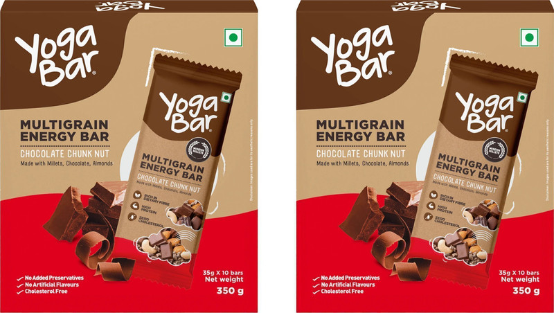 Yogabar Multigrain energy bar choco chunk nut Box 2 x 350 g