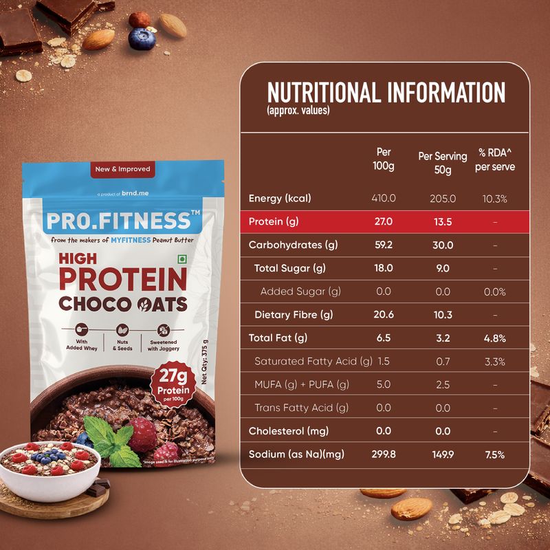Pro.Fitness 27g High Protein Choco Oats with Nuts & Seeds - Image 5