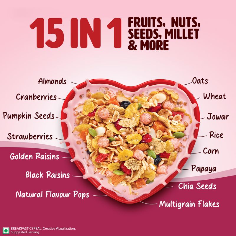Saffola Muesli Berry Crunch with Flavour Pops, 15 in 1 - Image 6