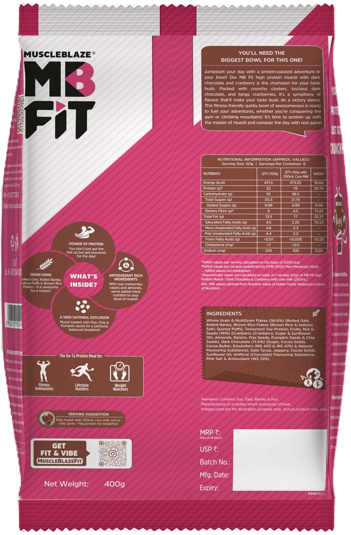 MUSCLEBLAZE High Protein Muesli 19.63g - Image 5