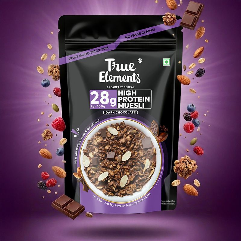 True Elements 28g High Protein Muesli Dark Chocolate 1kg - Image 4