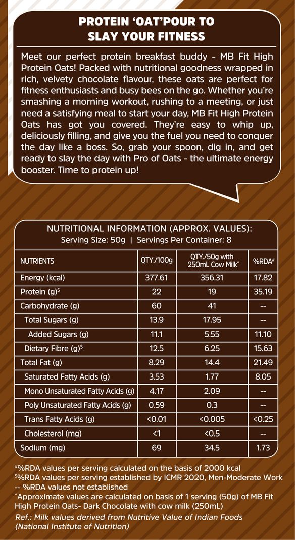 MuscleBlaze High Protein Oats, Dark Chocolate, 400g - Image 6