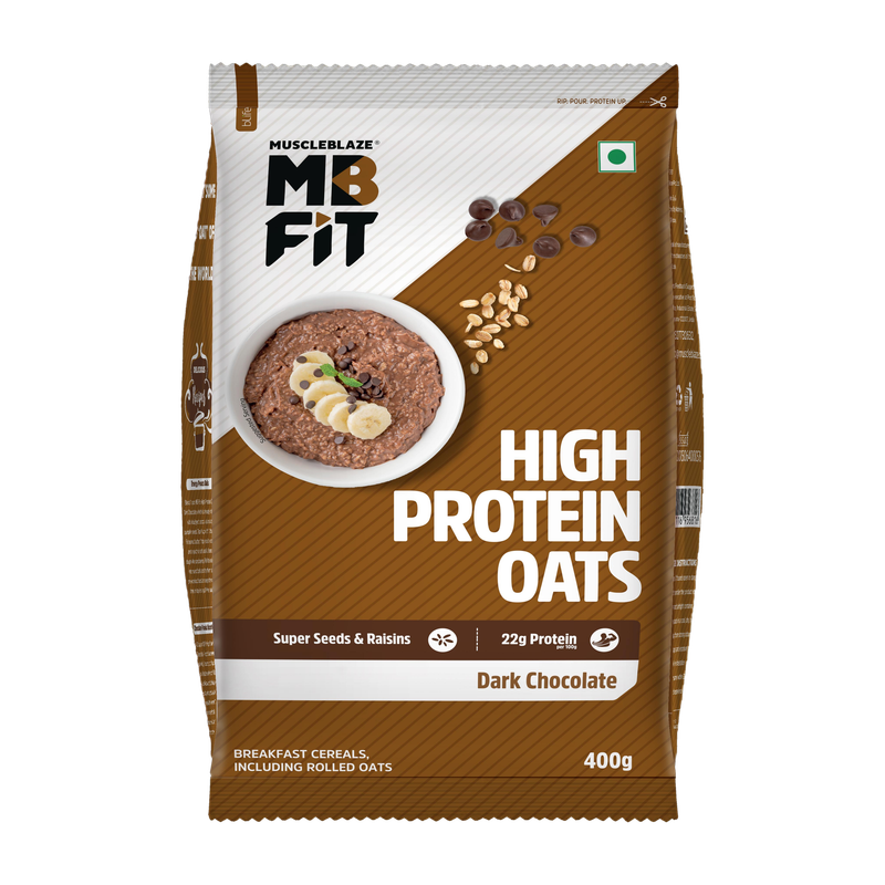 MuscleBlaze High Protein Oats, Dark Chocolate, 400g - Image 2