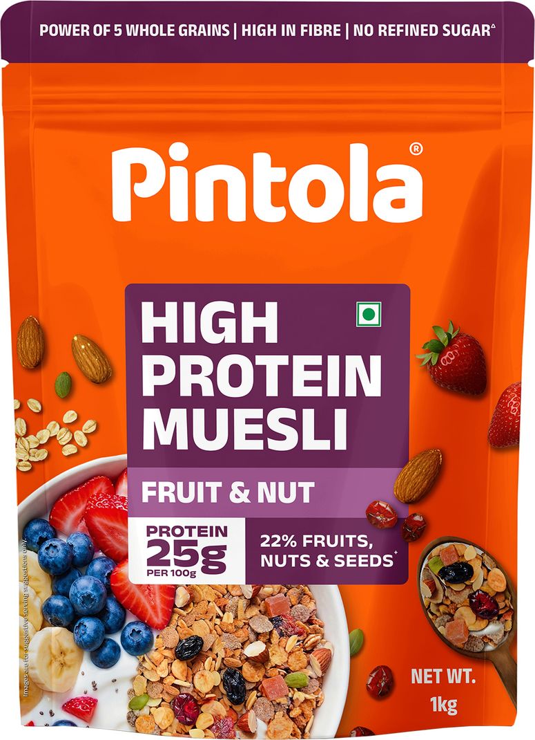 25g High Protein Muesli, Fruit & Nut, 22% Fruits, Nuts & Seeds Pouch - Image 2