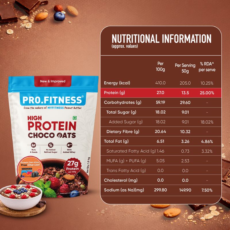 Pro.Fitness 27g High Protein Chocolate Oats - Image 5