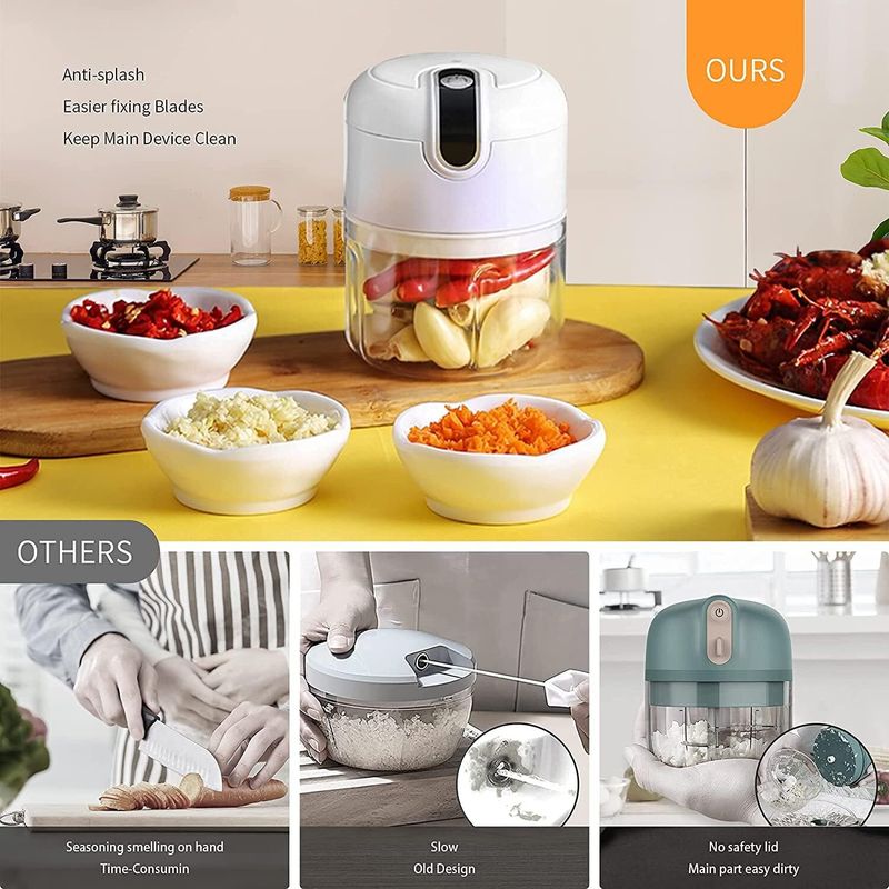 Konquer TimeS Elite Rechargeable Mini Electric Chopper 250 Ml - Image 3