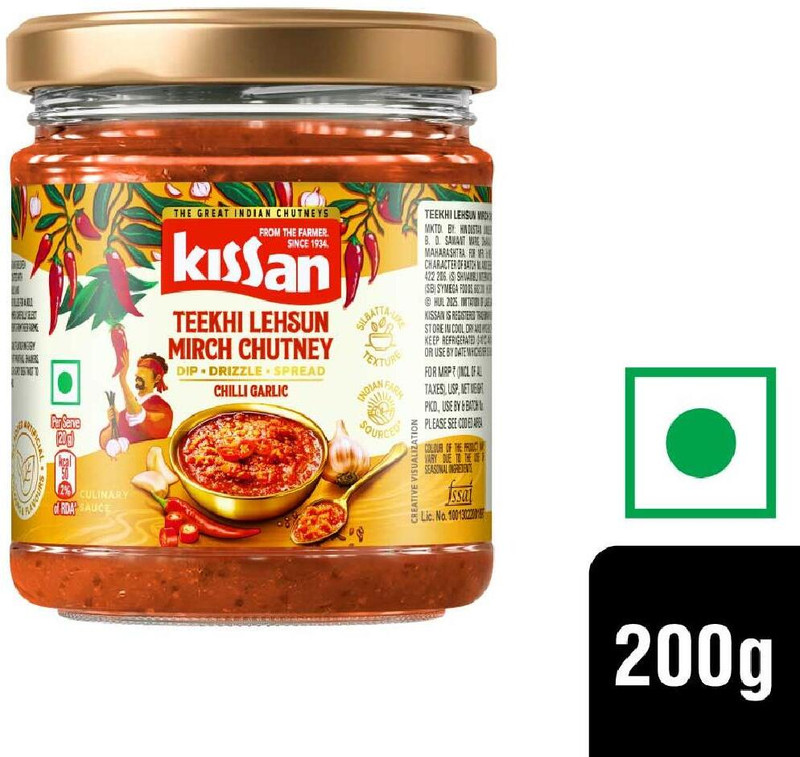 Kissan Teekhi - Lehsun Mirch Chutney Pack Chutney Paste (200 g)
