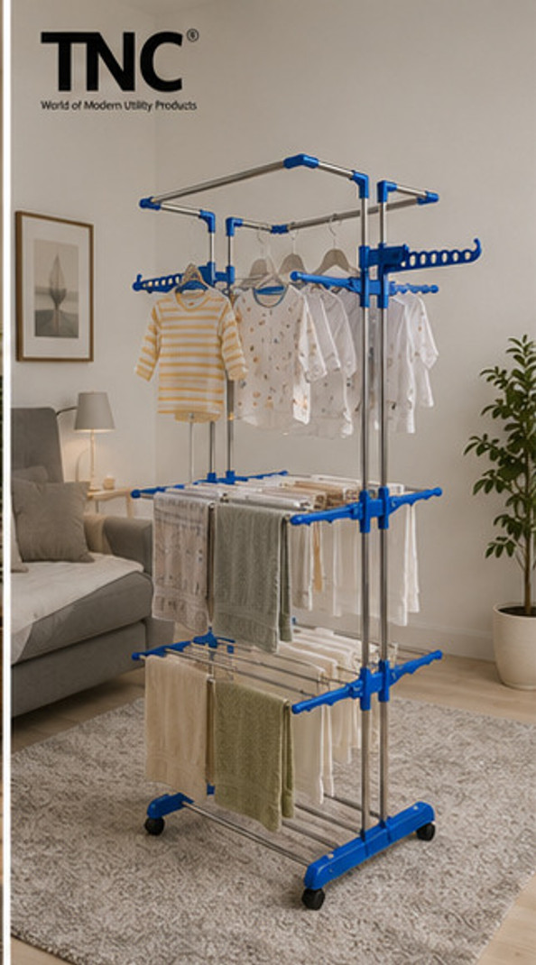 Flipkart SmartBuy Steel Floor Cloth Dryer Stand FSB-001 4 Tier