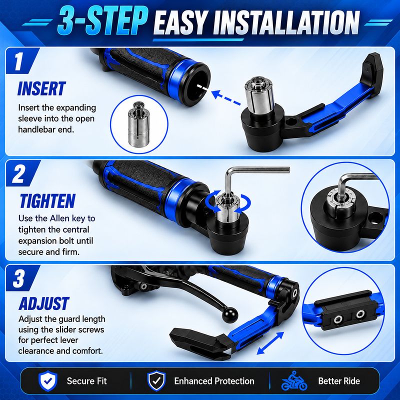 FATHER AUTO Universal Brake Clutch Lever (Blue & Black) - Image 4