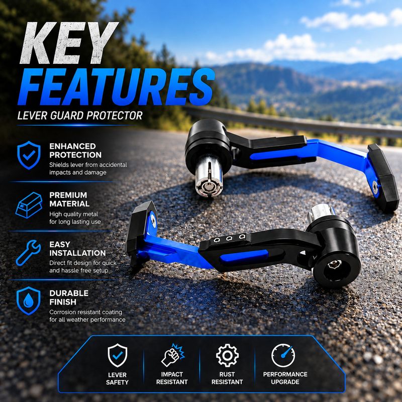 FATHER AUTO Universal Brake Clutch Lever (Blue & Black) - Image 5