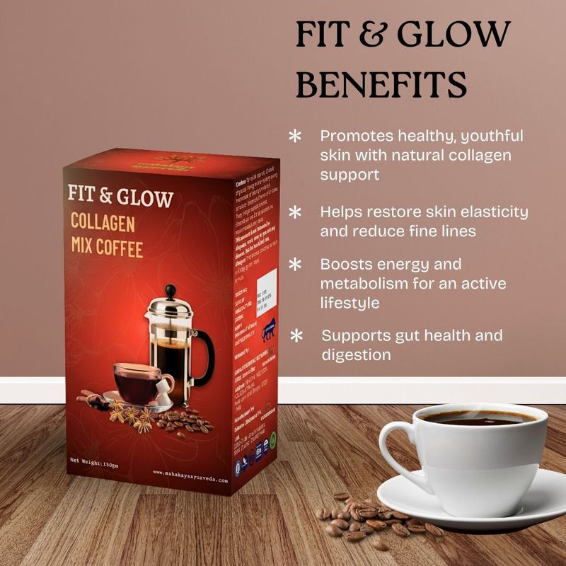Mahakaya Ayurveda Fit & Glow Collagen Mix Coffee 150g - Image 3