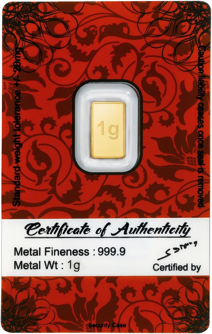 Bangalore Refinery 1g 24K Gold Bar - Image 4