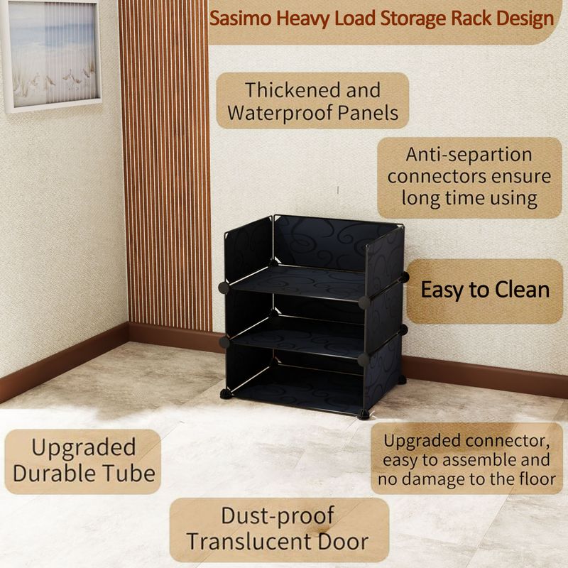 Sasimo 5-Shelf 5-Door Plastic Shoe Rack - Image 6