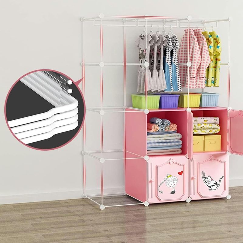 Etoly 6-Door 8-Shelf Plastic Wardrobe - Image 4