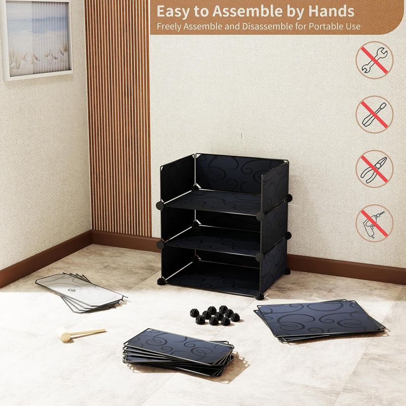 Sasimo 5-Shelf 5-Door Plastic Shoe Rack - Image 5