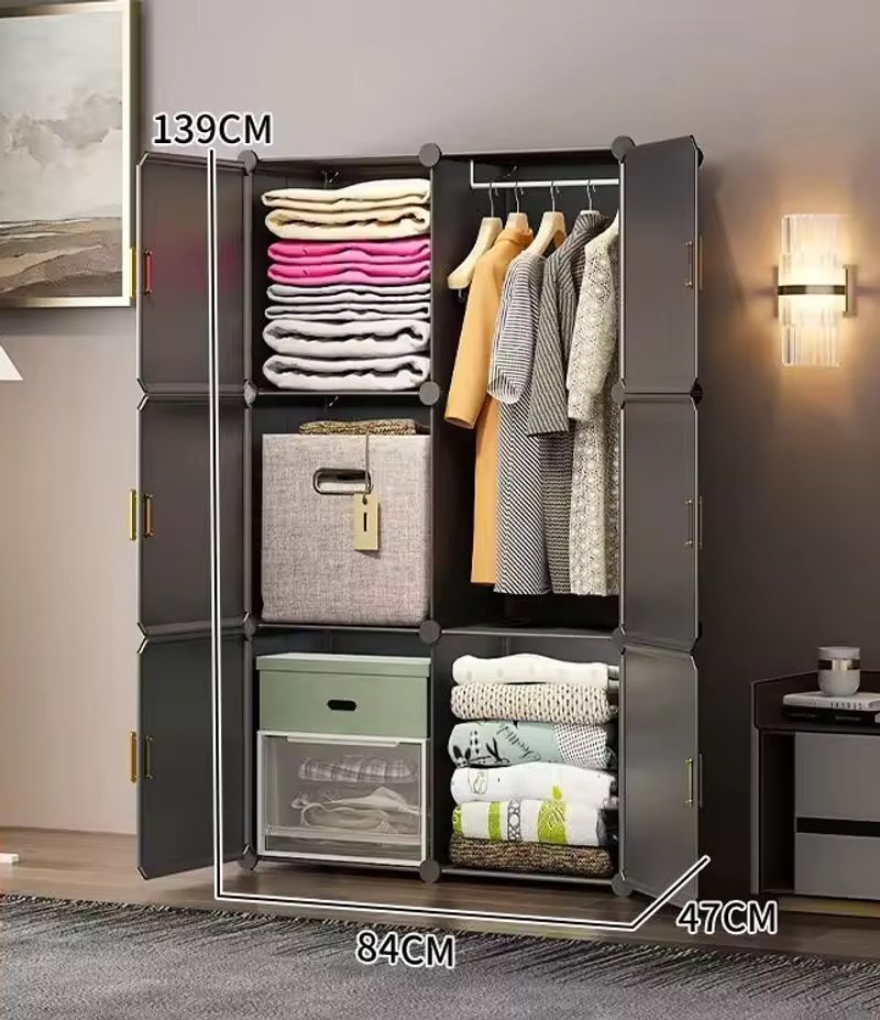 6-Door 6-Shelf Plastic Kids Collapsible Cupboard - Image 3