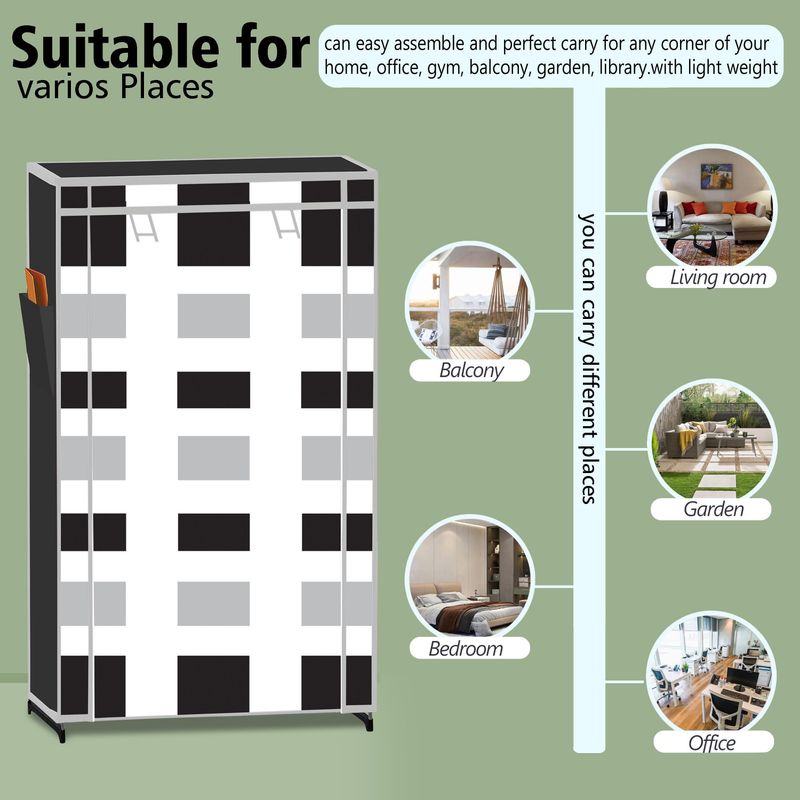 MEZIRE 6 Shelf Foldable Wardrobe - Image 4