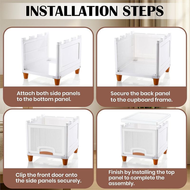 MECHON 4-Tier Foldable Plastic Cabinet - Image 6
