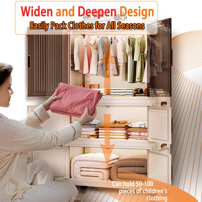 Sasimo 4-Door 4-Shelf Plastic Wardrobe - Image 6