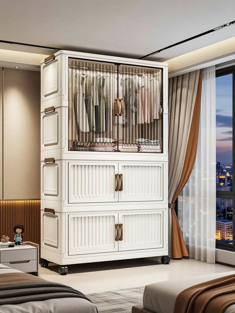 Sasimo 3-Door 3-Shelf Foldable Wardrobe - Image 3