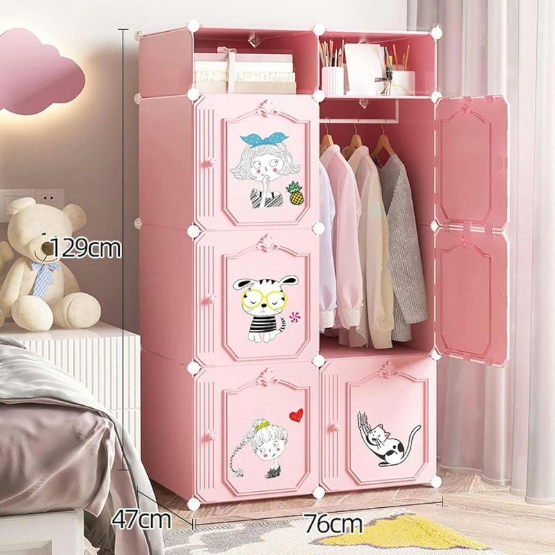 Etoly 6-Door 8-Shelf Plastic Wardrobe - Image 3