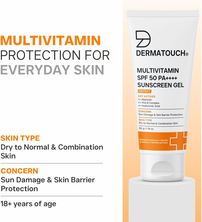 Dermatouch Multivitamin Sunscreen Gel SPF 50 PA++++ (100 g) - Image 4