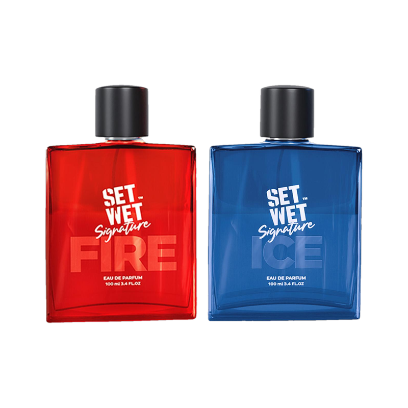 SET WET Fire & Ice Perfume for Men, Woody & Citrusy Long Lasting Perfume, Pack of 2 Eau de Parfum  -  200 ml
