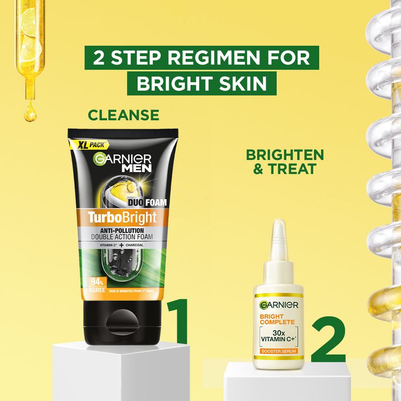 Garnier Men Brightening Duo 150g + Vit C Serum 8ml - Image 4