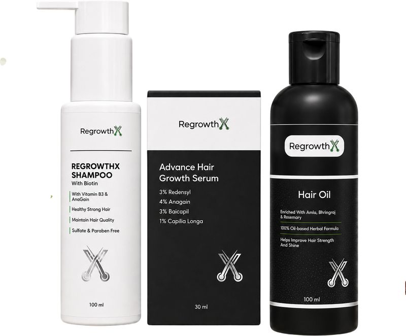 regrowthx Advanced Hair Growth Kit with Serum, Oil and Shampoo - Image 2