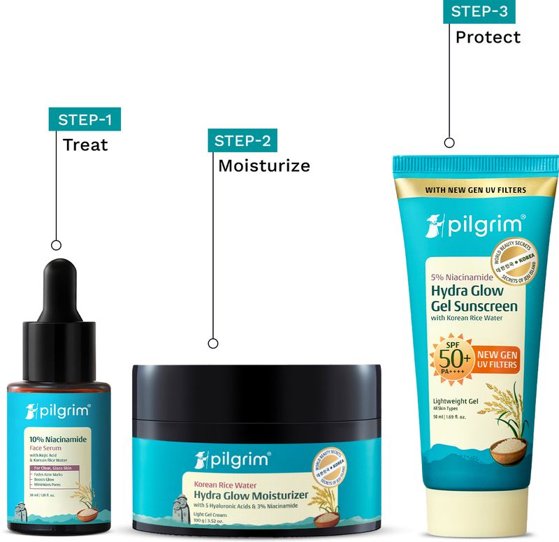 Pilgrim Glass Skin Combo: Niacinamide Serum 30ml, Sunscreen SPF50+ - Image 6