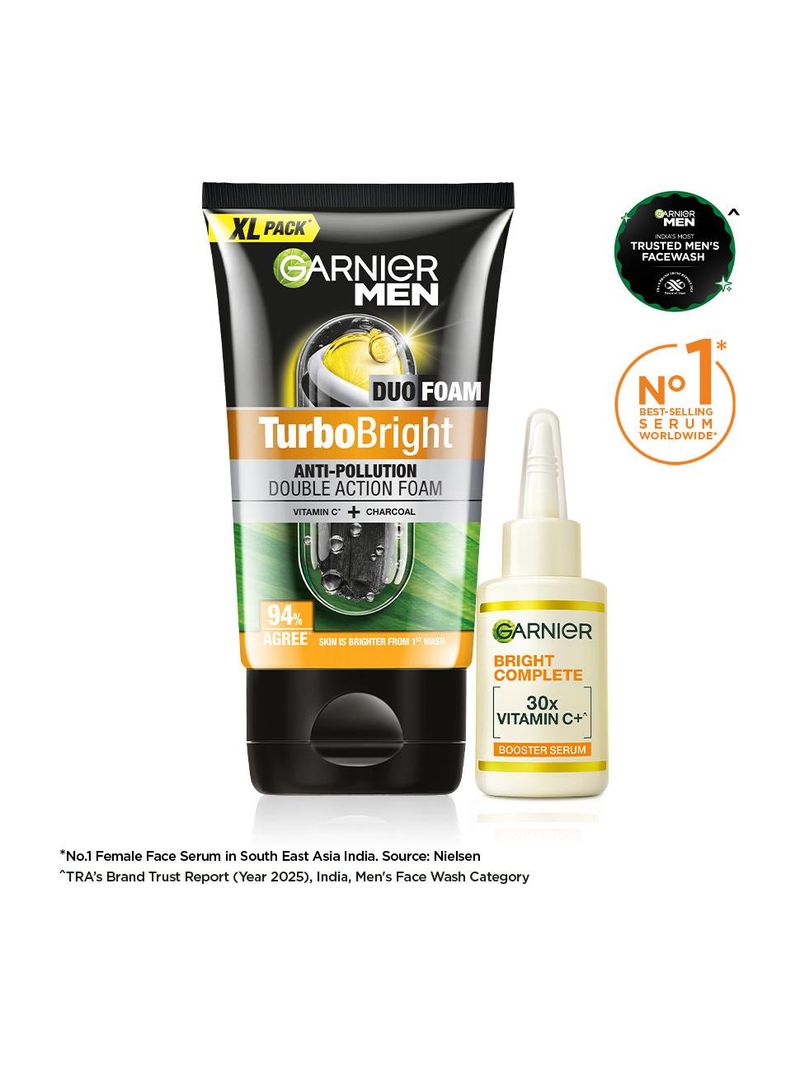 Garnier Men Brightening Duo 150g + Vit C Serum 8ml - Image 2