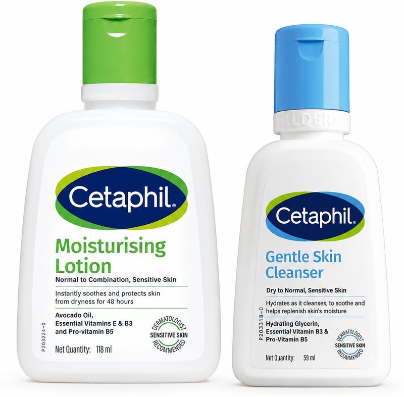 Cetaphil Gentle Skin Cleanser 59ml & Moisturising Lotion 118ml - Image 2
