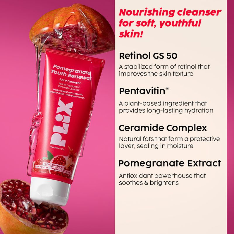 The Plant Fix Plix Pomegranate Youth Renewal Cleanser & Retinol - Image 3
