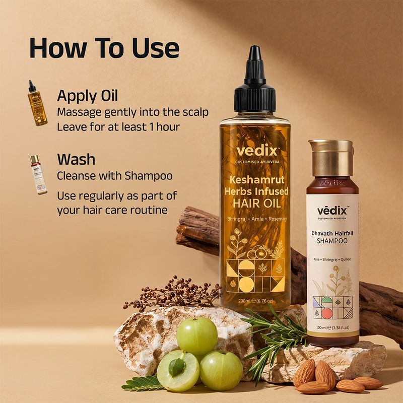 Vedix Keshamrut Combo Hair Oil and Shampoo - Image 6