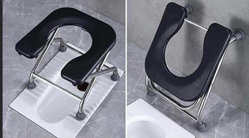 Varietytone Varietytone commode stool hospital accessories black stool Commode Shower Chair Black, Silver