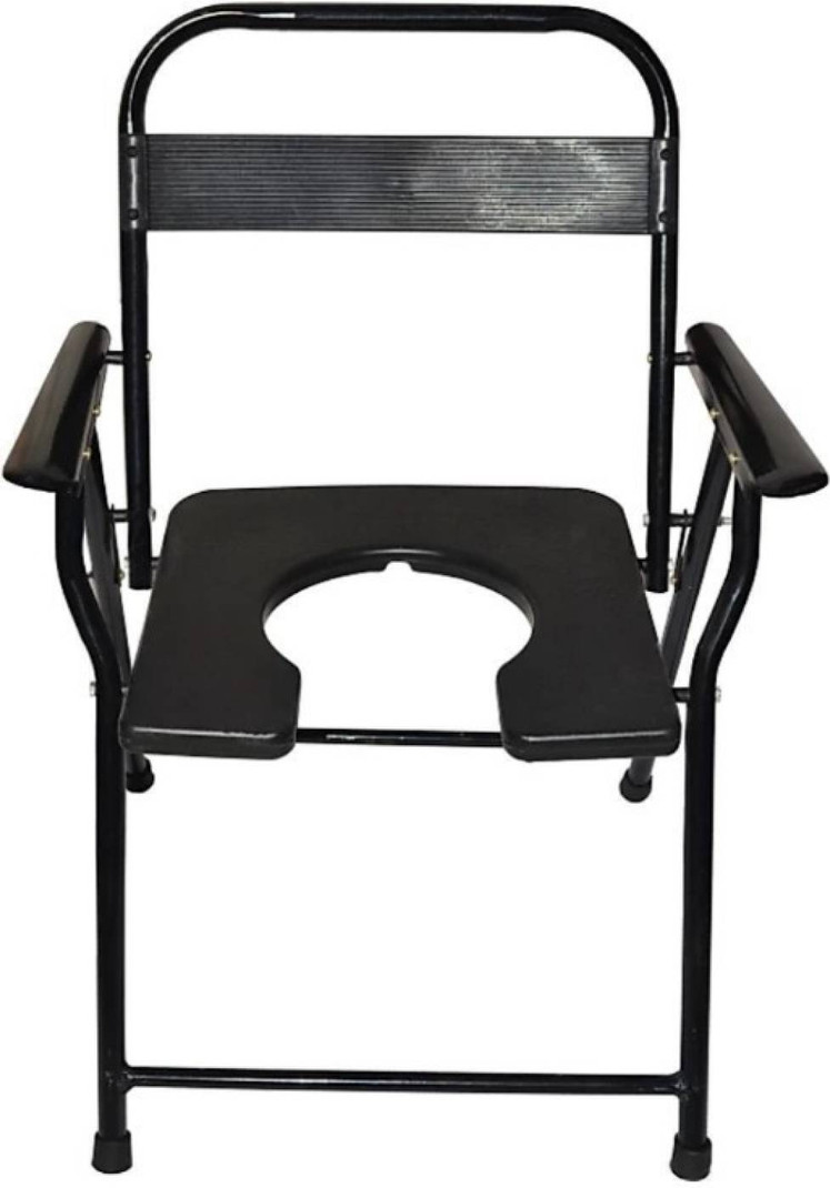 SVS SURGICAL Commode Chair for unisex/ADULT Comfortable Safe chair Commode Chair( Black ) Commode Chair Black