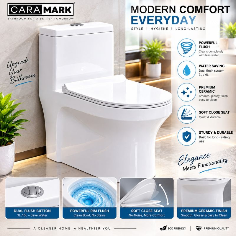 CARA MARK S-TRAP One Piece Commode - Image 5
