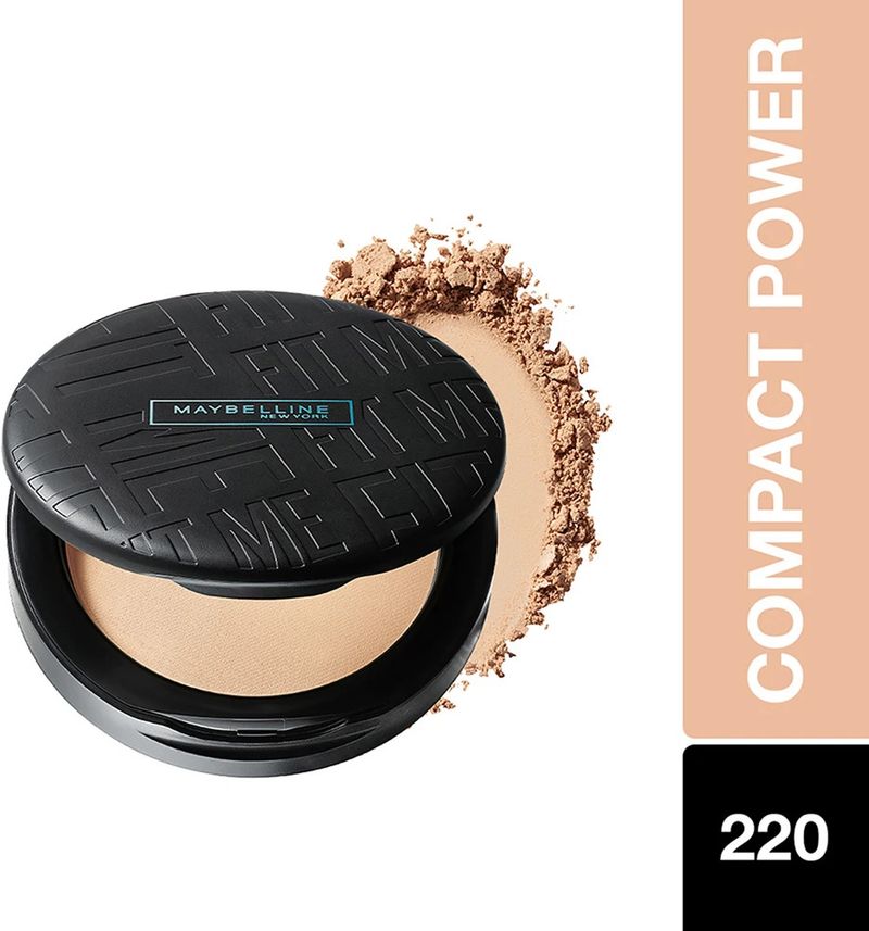 MAYBELLINE NEW YORK Fit Me Matte + Poreless Powder|16H Oil Control with SPF 32 +++ Compact (220, Natural Beige, 6 g)