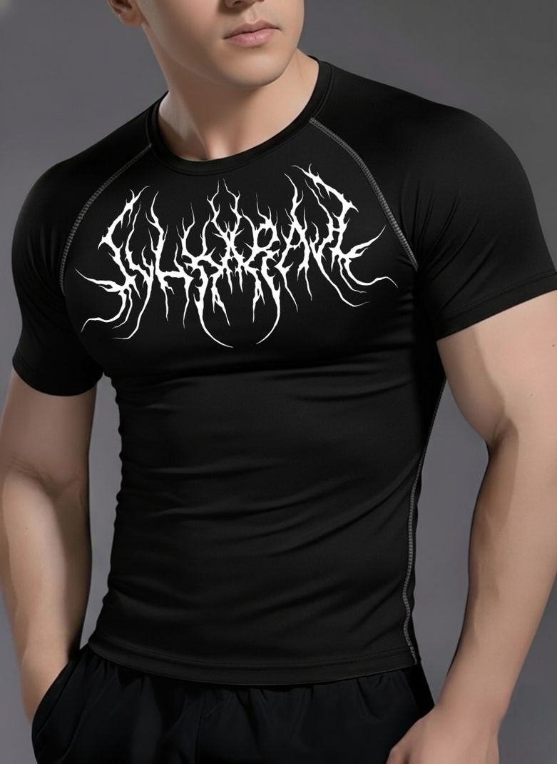 Men Black Boat Neck Polyester T-Shirt - Image 6