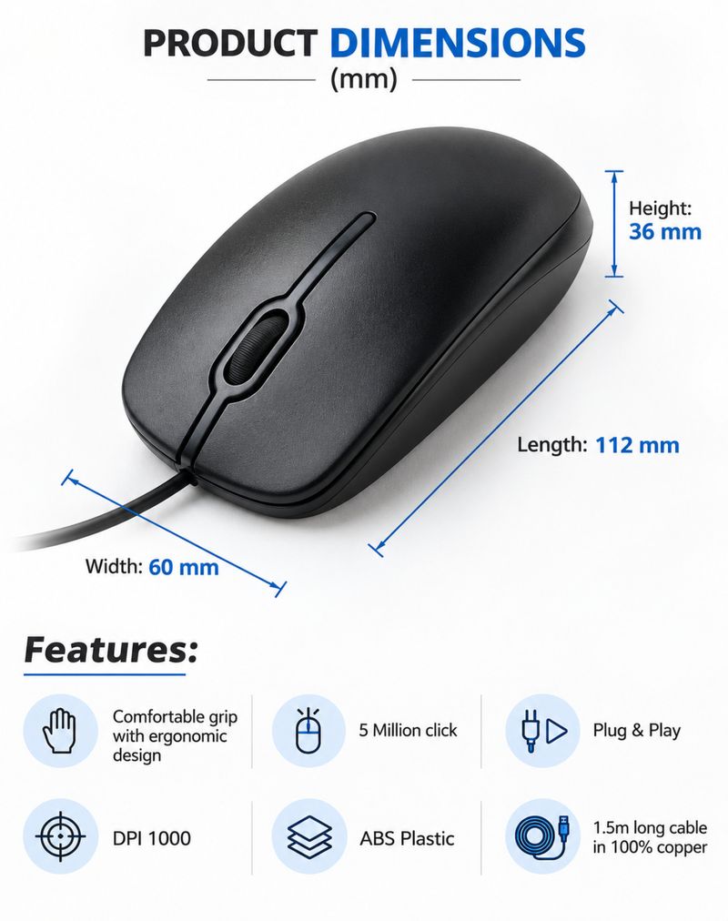 Henture Alive Set of 5 Keyboard and Mouse Combo with USB Hub - Image 4