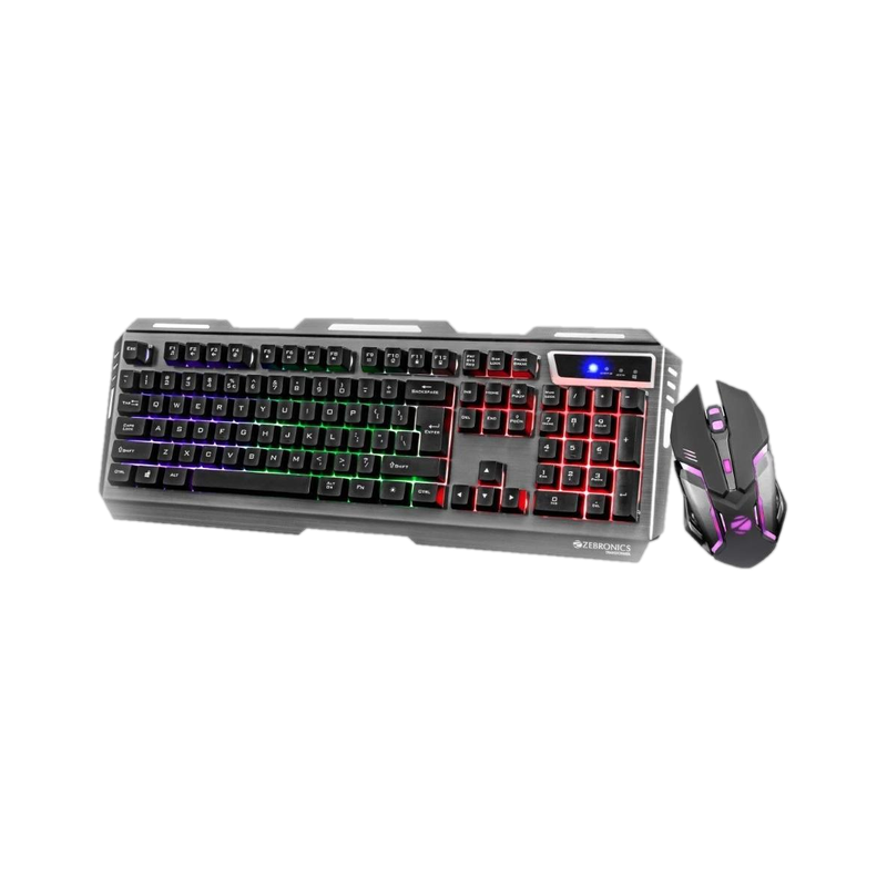 ZEBRONICS Transformer (ZEB KMC 10) Wired USB Standard Laptop Keyboard Compatible with Desktop, Laptop, Mac with High-Precision Optical Mouse Black