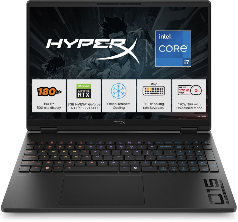 Hp Hyperx Omen Intel Core I7 14th Gen 14650hx - 24 Gb/1 Tb Ssd/Windows 11 Home/8 Gb Graphics/Nvidia Geforce Rtx 5050 15-ga0028tx Gaming Laptop