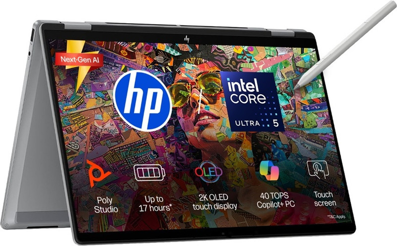 HP Omnibook X Flip Next Gen AI PC Intel Core Ultra 5 226V - (16 GB/1 TB SSD/Windows 11 Home/8 GB Graphics) 14-fm0126TU 2 in 1 Laptop 14 inch, Meteor S