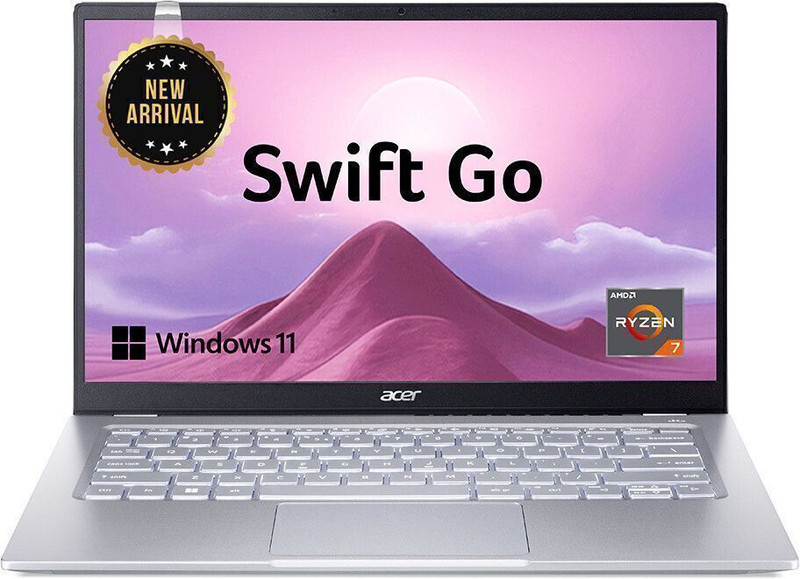 Acer Swift Go 14 AMD Ryzen 7 Octa Core 7730U - (16 GB/1 TB SSD/Windows 11 Home) SFG14-41 Thin and Light Laptop 14 Inch, Pure Silver, 1.25 Kg, With MS 