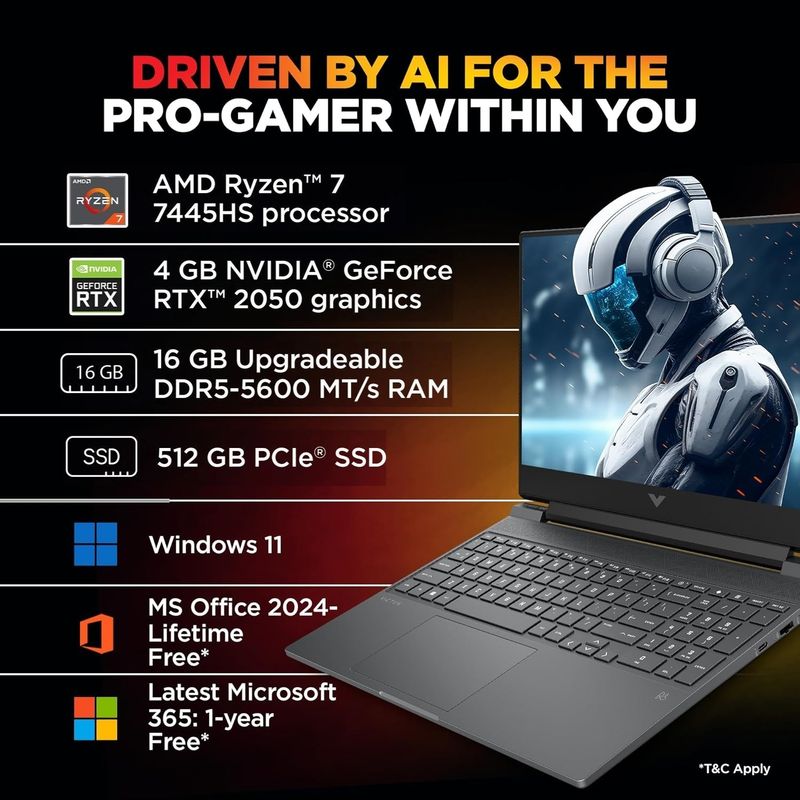 HP Victus AMD Ryzen 7 7445H 16GB/512GB SSD - Image 6