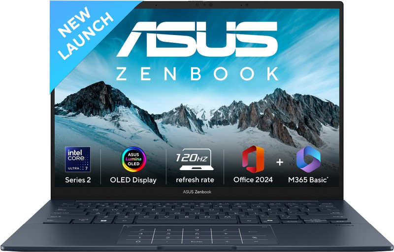 Asus Zenbook 14 Oled 2025 Touch Screen, Backlit Keyboard, Full Metal Body, Intel Core Ultra 7 255h - 32 Gb/1 Tb Ssd/Windows 11 Home Ux3405ca-pz163ws T