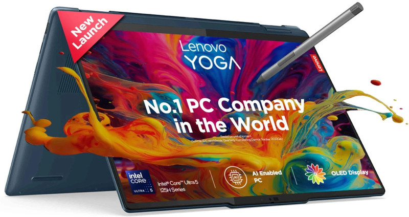 Lenovo Yoga 7 OLED AI PC Intel Core Ultra 5 125H - (16 GB/1 TB SSD/Windows 11 Home) 14IML9 2 in 1 Laptop (14 Inch, Tidal Teal, 1.49 Kg, With MS Office